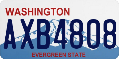 WA license plate AXB4808