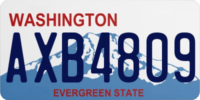 WA license plate AXB4809