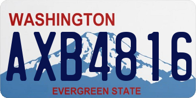 WA license plate AXB4816