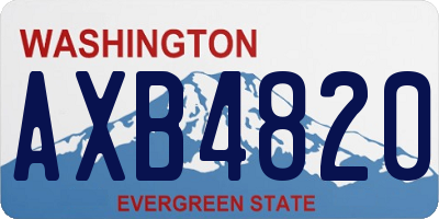 WA license plate AXB4820