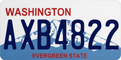 WA license plate AXB4822