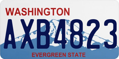 WA license plate AXB4823