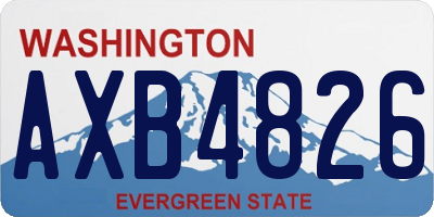 WA license plate AXB4826