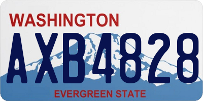 WA license plate AXB4828