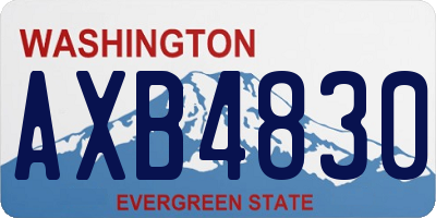 WA license plate AXB4830