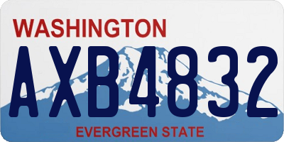 WA license plate AXB4832