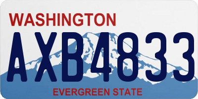 WA license plate AXB4833