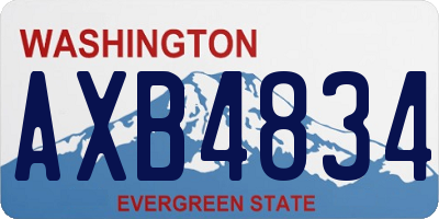 WA license plate AXB4834