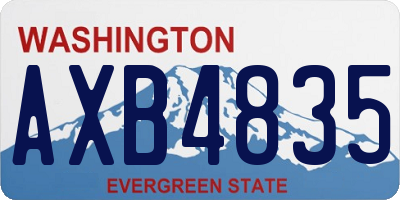 WA license plate AXB4835