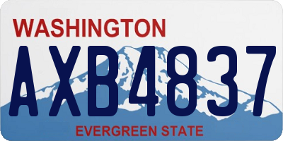 WA license plate AXB4837