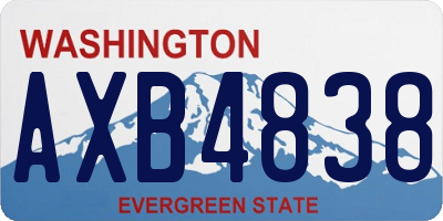 WA license plate AXB4838
