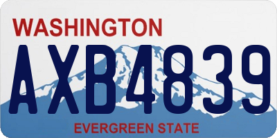 WA license plate AXB4839