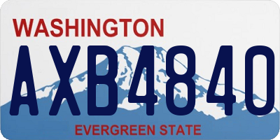 WA license plate AXB4840
