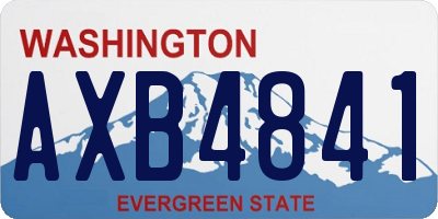 WA license plate AXB4841