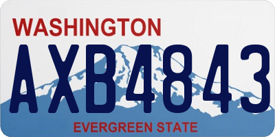 WA license plate AXB4843