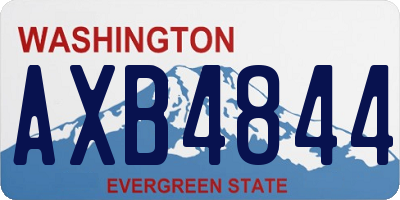 WA license plate AXB4844