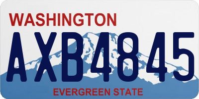 WA license plate AXB4845