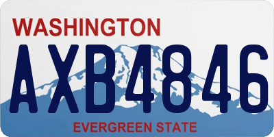 WA license plate AXB4846