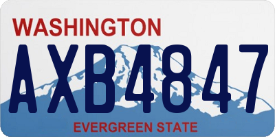 WA license plate AXB4847