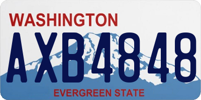 WA license plate AXB4848