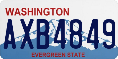 WA license plate AXB4849