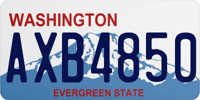 WA license plate AXB4850