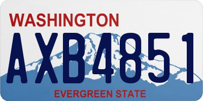 WA license plate AXB4851