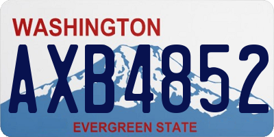 WA license plate AXB4852