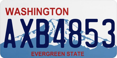 WA license plate AXB4853