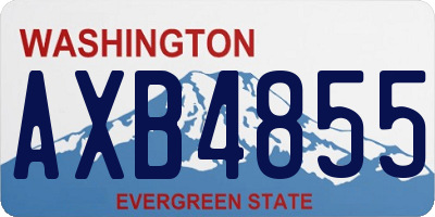 WA license plate AXB4855