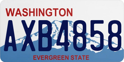 WA license plate AXB4858