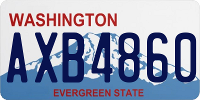 WA license plate AXB4860
