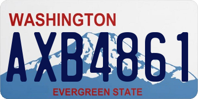 WA license plate AXB4861