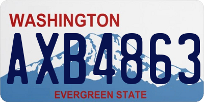 WA license plate AXB4863