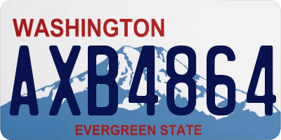WA license plate AXB4864