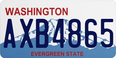WA license plate AXB4865