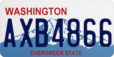 WA license plate AXB4866