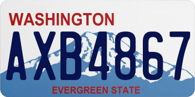 WA license plate AXB4867