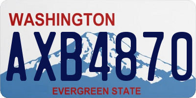 WA license plate AXB4870