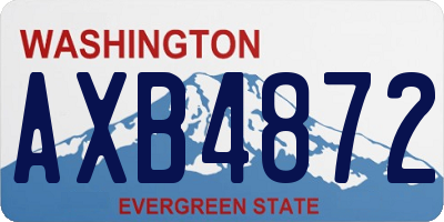 WA license plate AXB4872