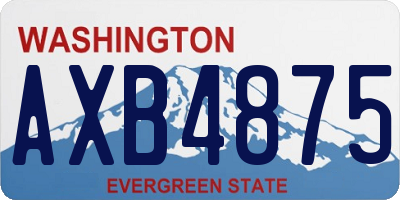 WA license plate AXB4875