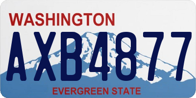 WA license plate AXB4877
