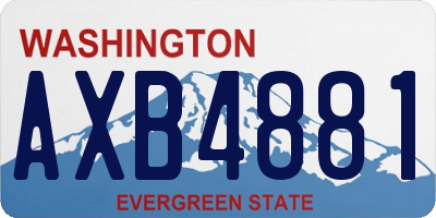 WA license plate AXB4881
