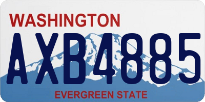 WA license plate AXB4885