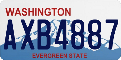 WA license plate AXB4887
