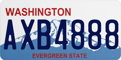WA license plate AXB4888