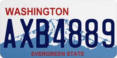 WA license plate AXB4889