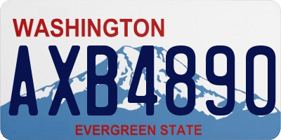 WA license plate AXB4890