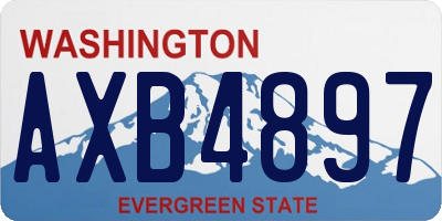 WA license plate AXB4897