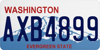 WA license plate AXB4899